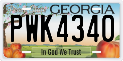 GA license plate PWK4340