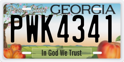 GA license plate PWK4341