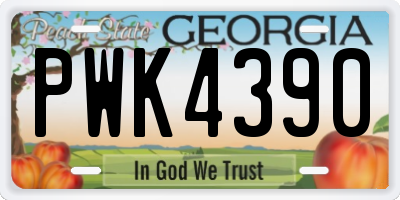 GA license plate PWK4390