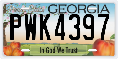 GA license plate PWK4397