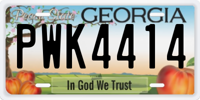 GA license plate PWK4414