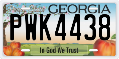 GA license plate PWK4438