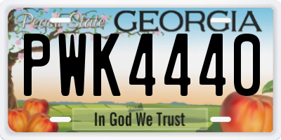 GA license plate PWK4440