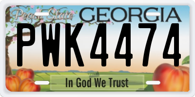 GA license plate PWK4474