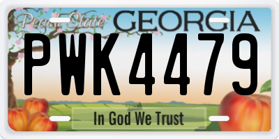 GA license plate PWK4479