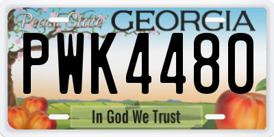 GA license plate PWK4480