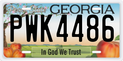 GA license plate PWK4486