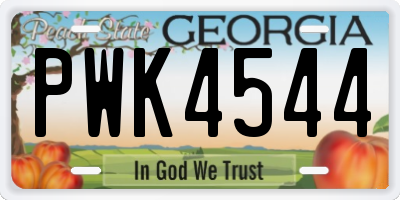 GA license plate PWK4544