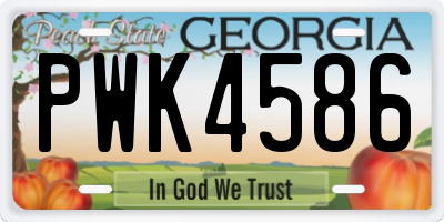 GA license plate PWK4586