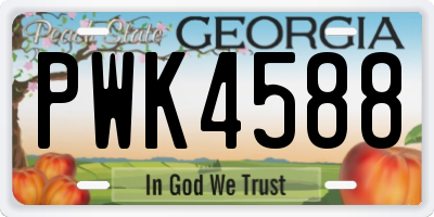 GA license plate PWK4588