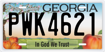 GA license plate PWK4621