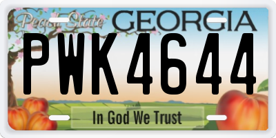 GA license plate PWK4644