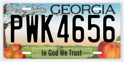 GA license plate PWK4656