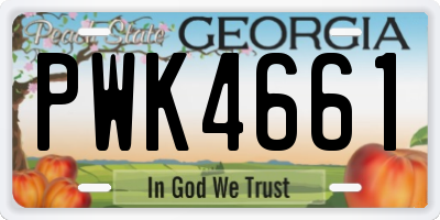 GA license plate PWK4661