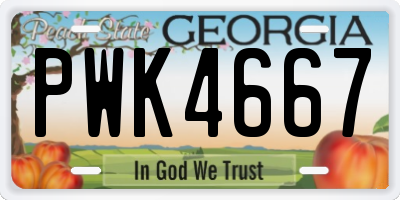 GA license plate PWK4667