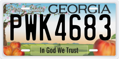 GA license plate PWK4683