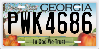 GA license plate PWK4686