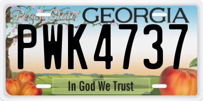 GA license plate PWK4737