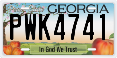 GA license plate PWK4741