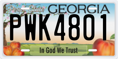 GA license plate PWK4801