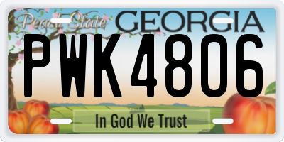 GA license plate PWK4806