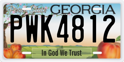 GA license plate PWK4812