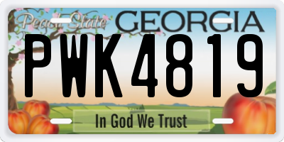 GA license plate PWK4819