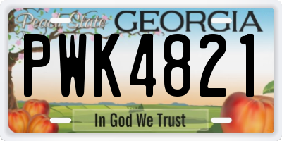 GA license plate PWK4821