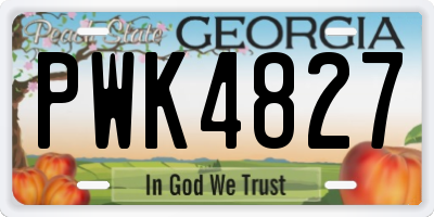 GA license plate PWK4827