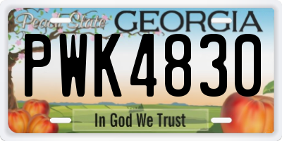 GA license plate PWK4830