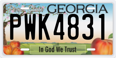 GA license plate PWK4831