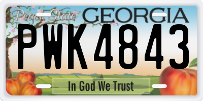 GA license plate PWK4843