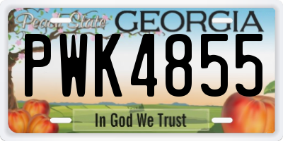 GA license plate PWK4855