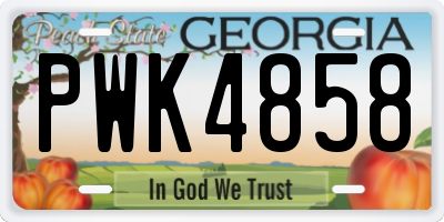 GA license plate PWK4858