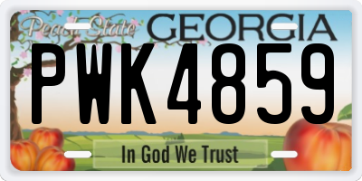 GA license plate PWK4859