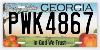 GA license plate PWK4867
