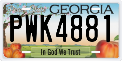 GA license plate PWK4881