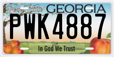 GA license plate PWK4887