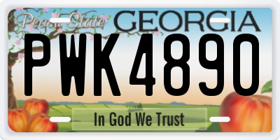 GA license plate PWK4890