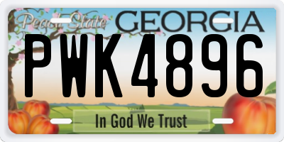 GA license plate PWK4896