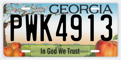 GA license plate PWK4913