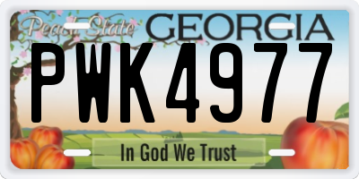 GA license plate PWK4977