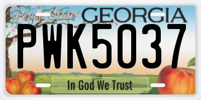 GA license plate PWK5037