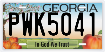 GA license plate PWK5041
