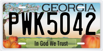 GA license plate PWK5042