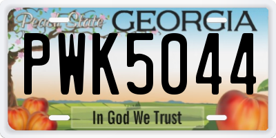 GA license plate PWK5044
