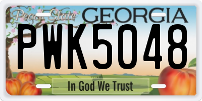 GA license plate PWK5048