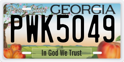 GA license plate PWK5049