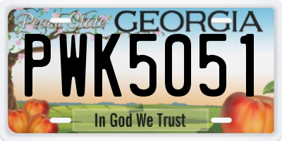 GA license plate PWK5051