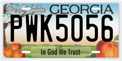 GA license plate PWK5056
